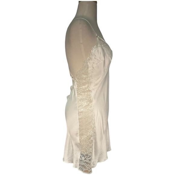 Victoria’s Secret White Lace Slip Dress Satin Bridal Lingerie Rhinestone Size M - Picture 6 of 12